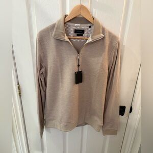 Men's Zip-Up Sweater in Light Taupe — Classic Quarter Zip